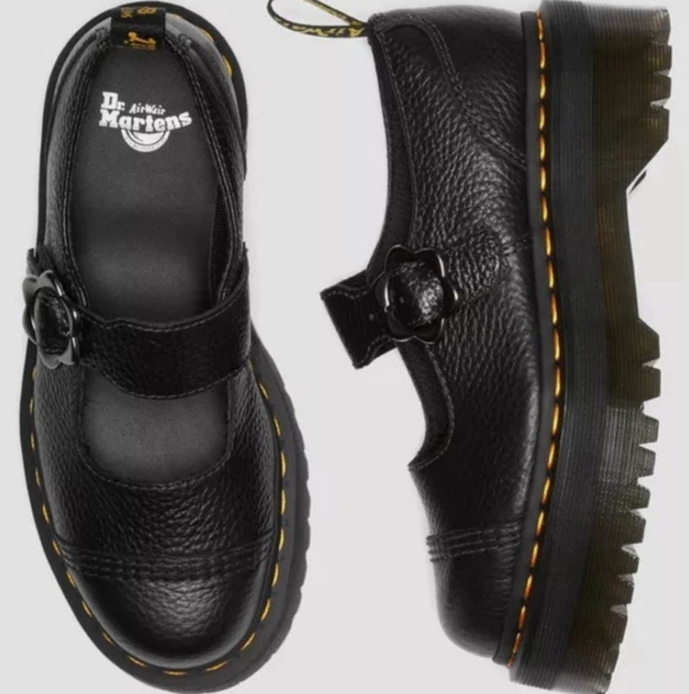 Dr. Martens Addina Flower Platform Mary Janes Shoes Sz 10 But Run A Little Big.